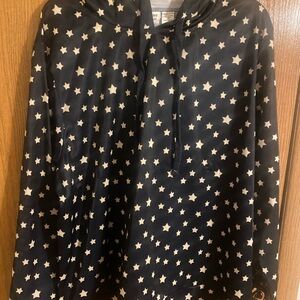 Navy Star Pattern Hoodie